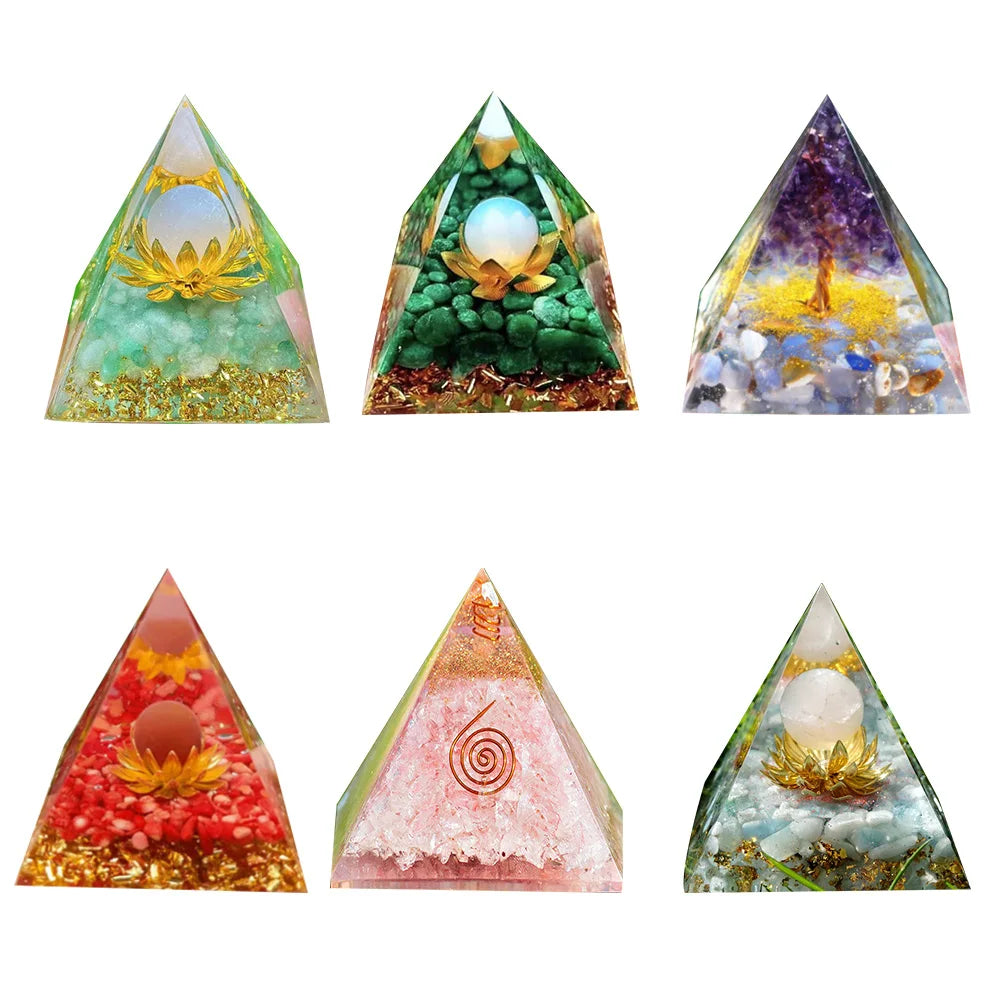 Healing Crystal Gemstone Orgone Pyramid