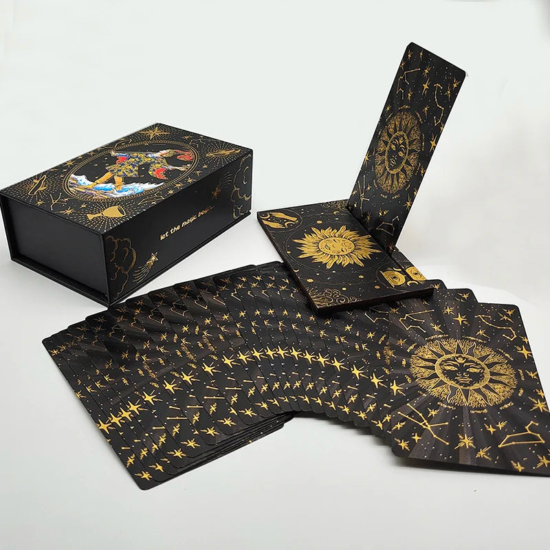 Divinative Gold Foil Tarot Cards With Wooden Card Stand