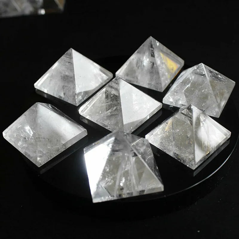 Raw Natural Clear Quartz Crystal Healing Pyramid