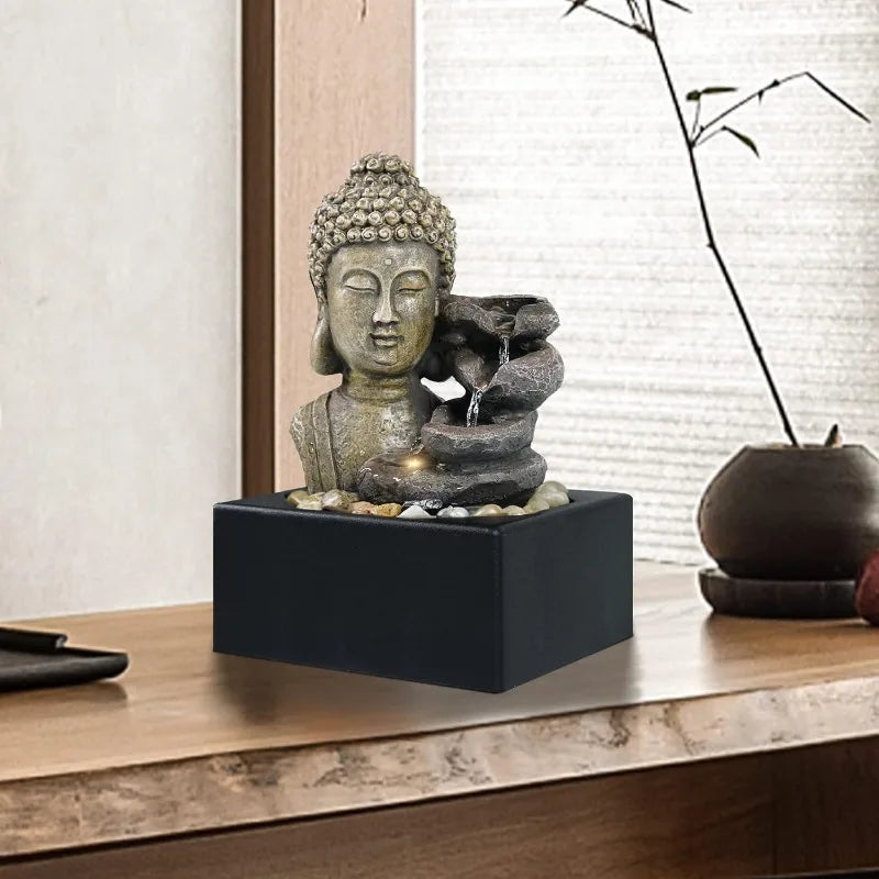 Buddha Tabletop Water Fountains 4-Tier