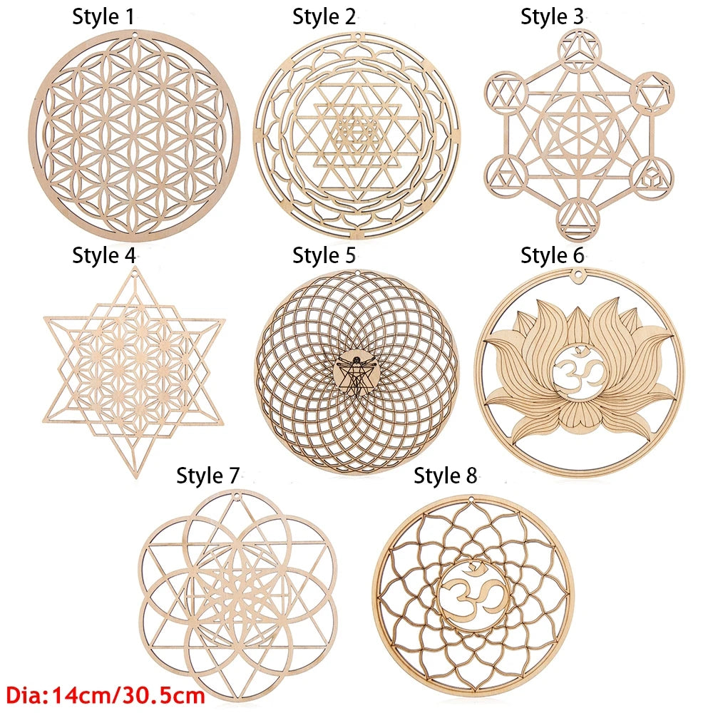 Wooden Flower of Life Laser Cut Wood Wall Art