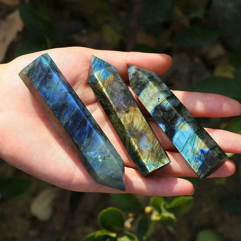 70-80 mm Natural Labradorite Quartz Crystal