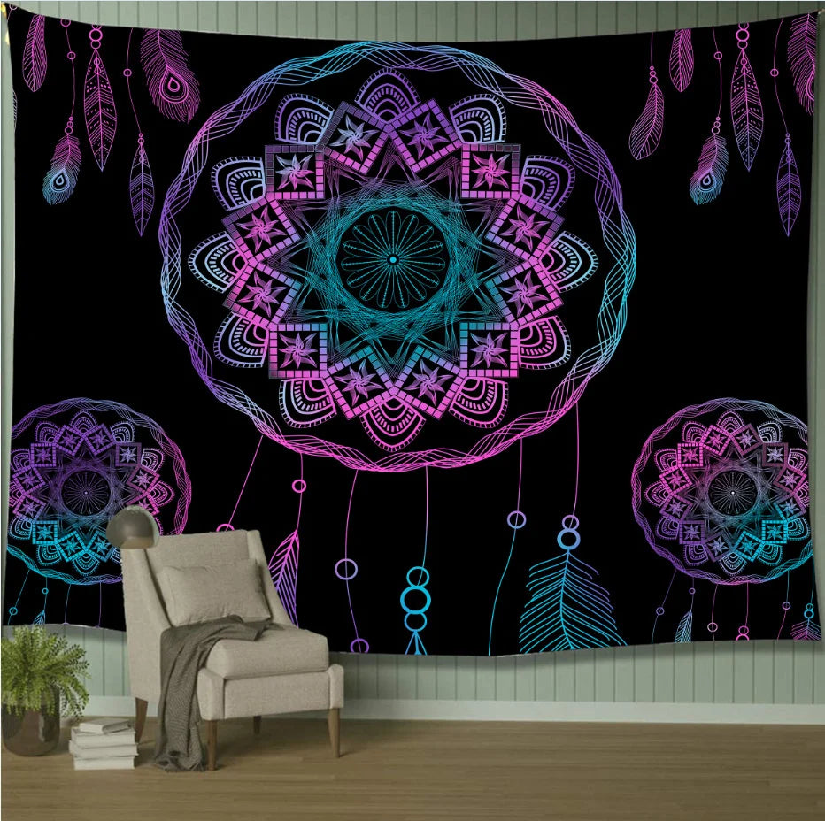 Psychedelic Moon Dreamcatcher Wall Hanging