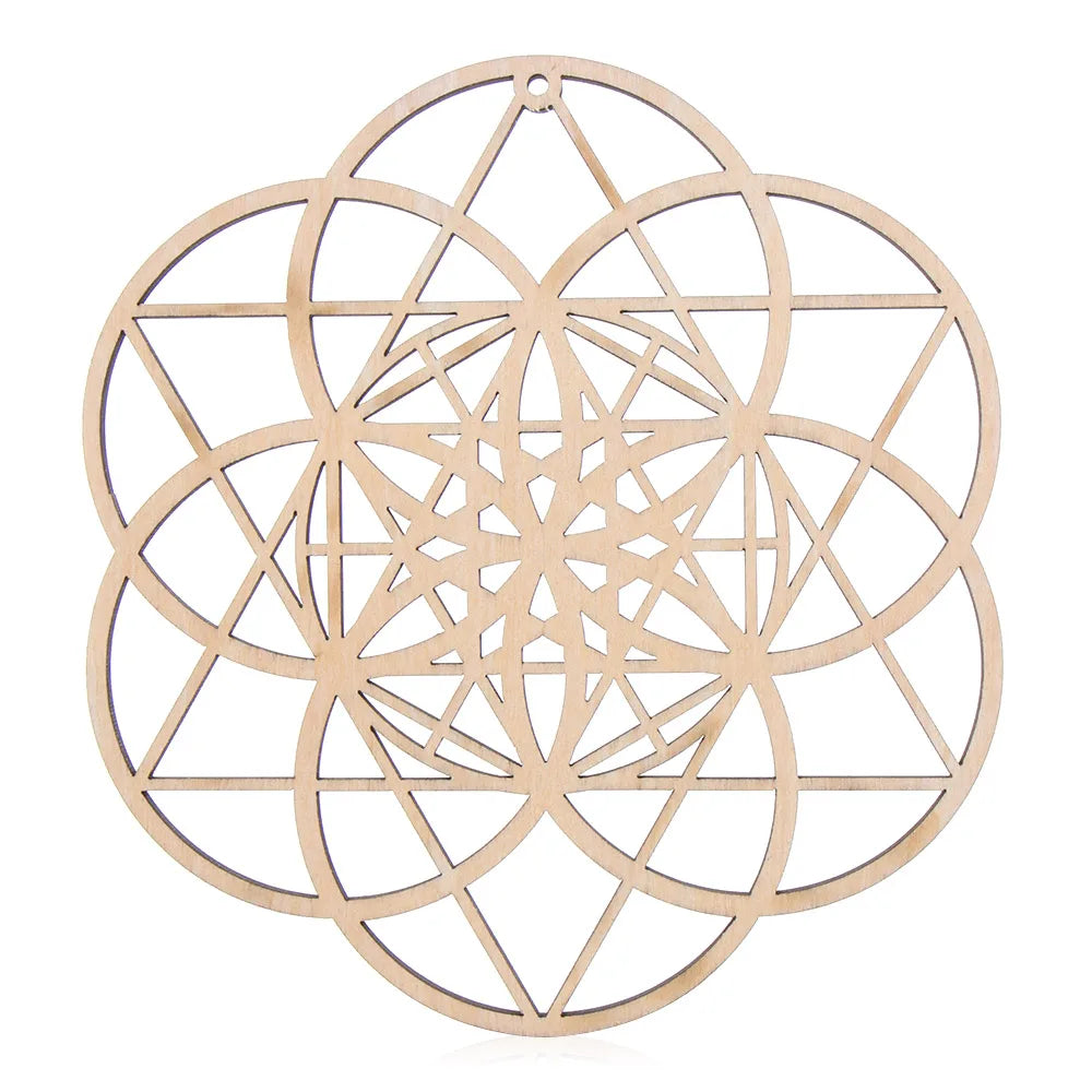 Wooden Wall Sign Flower of Life Shape Laser Cut Wood Wall Art Home Decor Handmade Coasters Craft Making Sacred Geometry Ornament