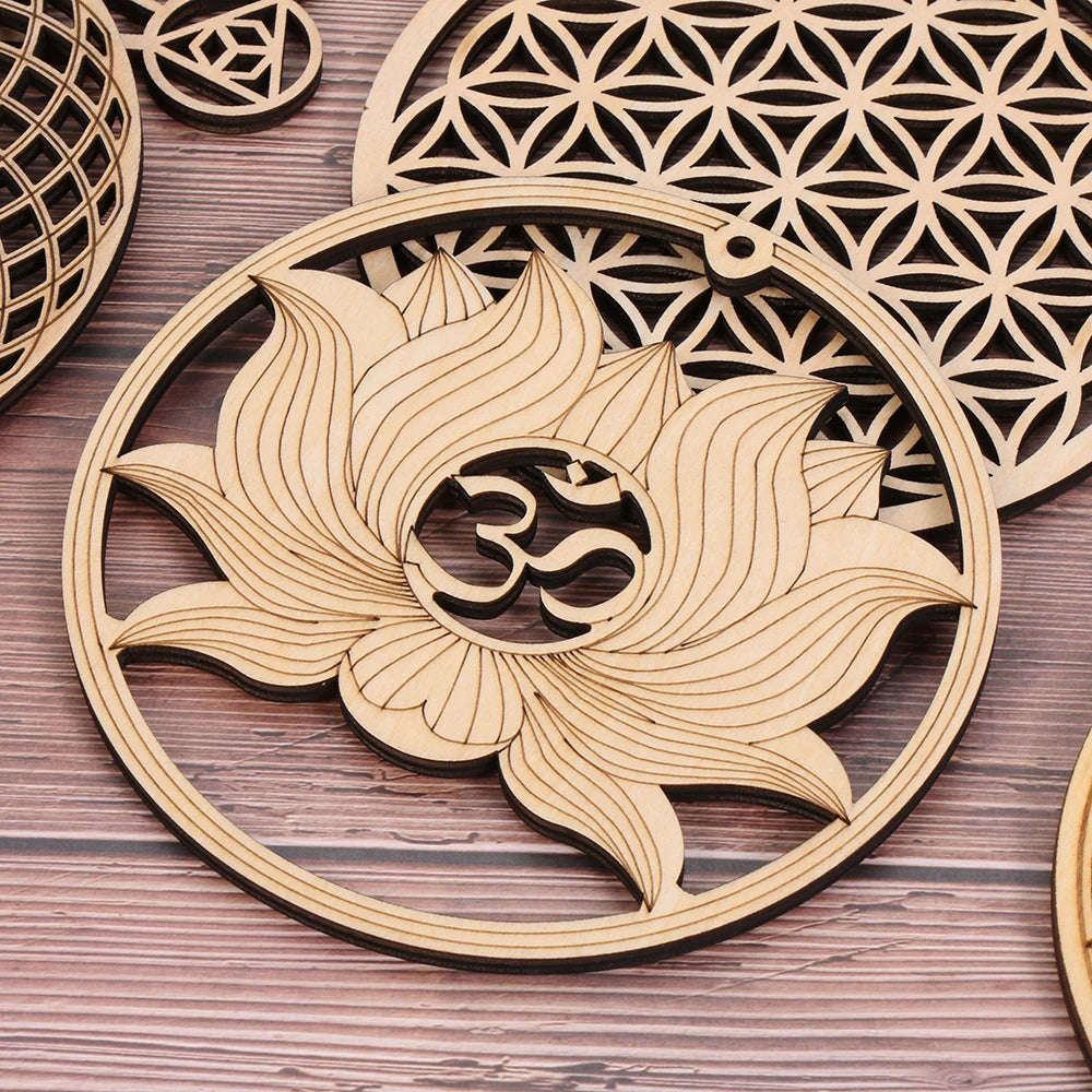 Wooden Flower of Life Laser Cut Wood Wall Art