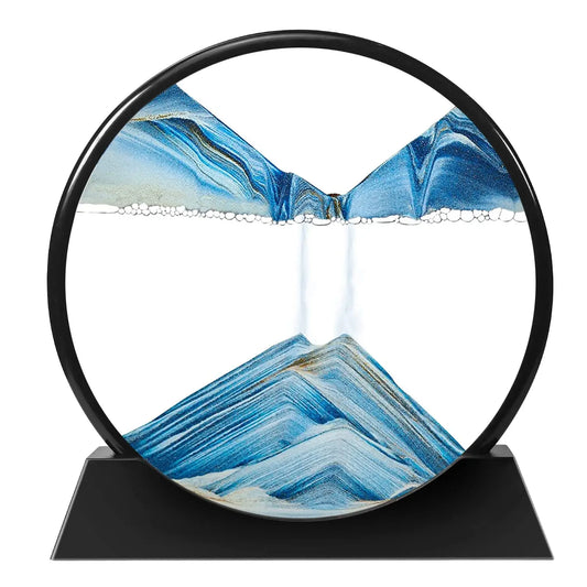 Round Glass Moving Sand Art Picture - 3D Deep Sea Sandscape