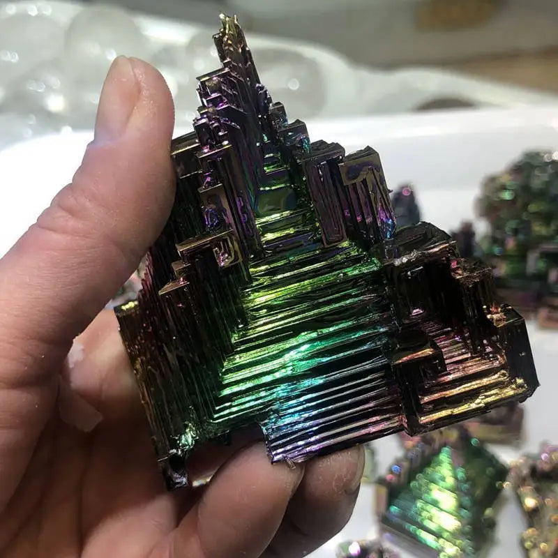 70g Natural Aura Rainbow Titanium Bismuth Quartz Crystal Cluster