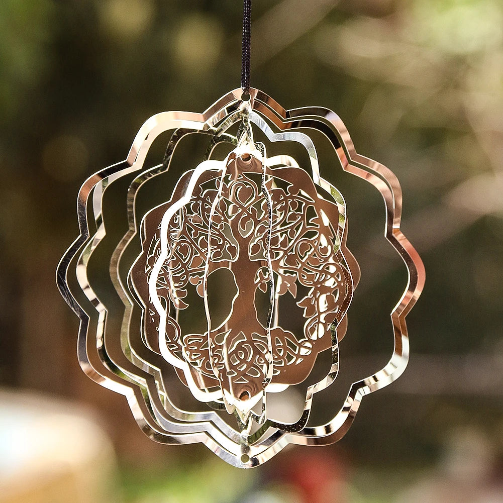 Tree of Life or Hummingbird 3D Rotating Wind Spinner