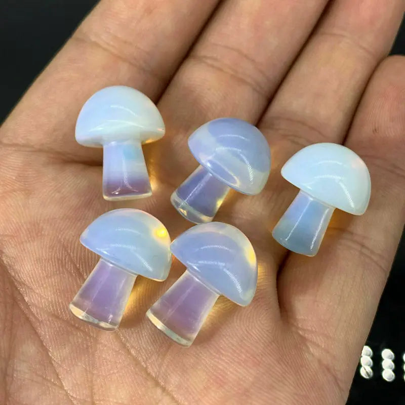 Natural White Opal Crystal Mini Mushroom