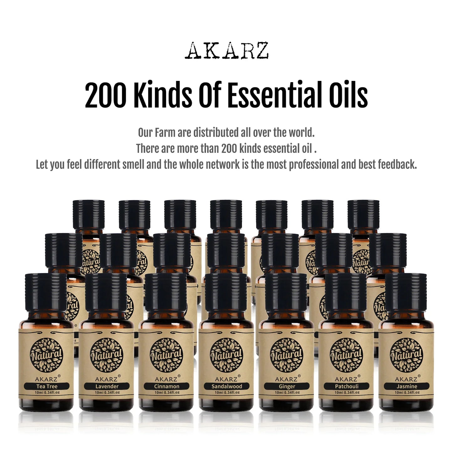 AKARZ 5 Essential Oils - Vanilla, Jasmine, Vetiver, Rose & Musk