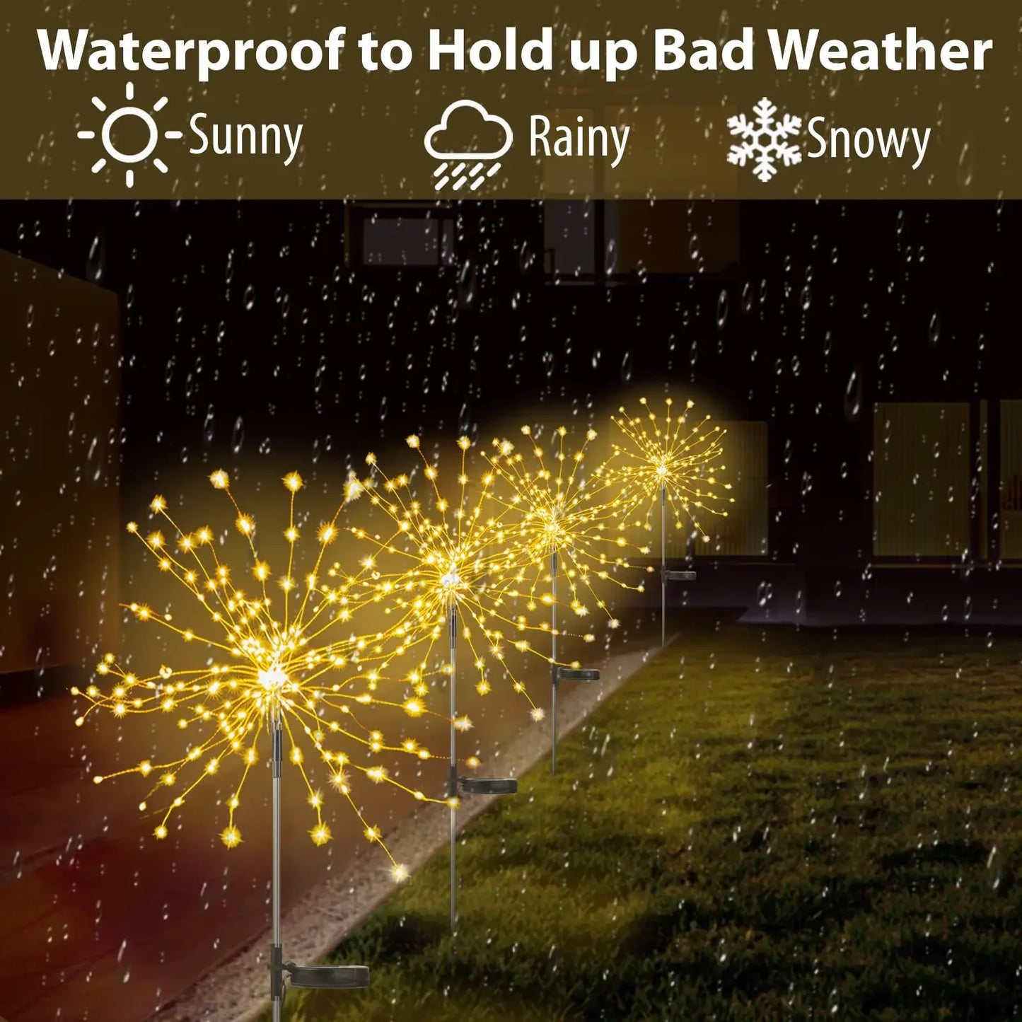 Solar Firework Fairy Light LED Outdoor Waterproof Garden Flower Light Christmas Party Decoration DIY Lawn Lamp Holiday Lighting