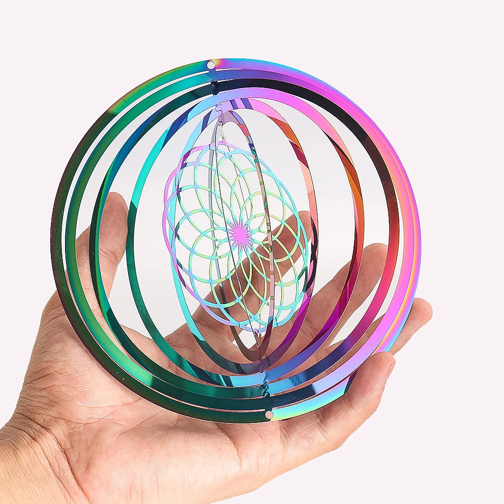 Colorful Mandala Wind Spinner 3D Rotating