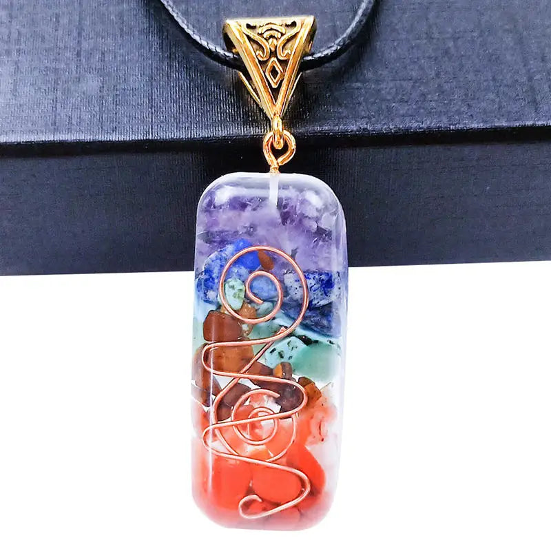 7 Chakra Healing Crystal Orgone Energy Pendant