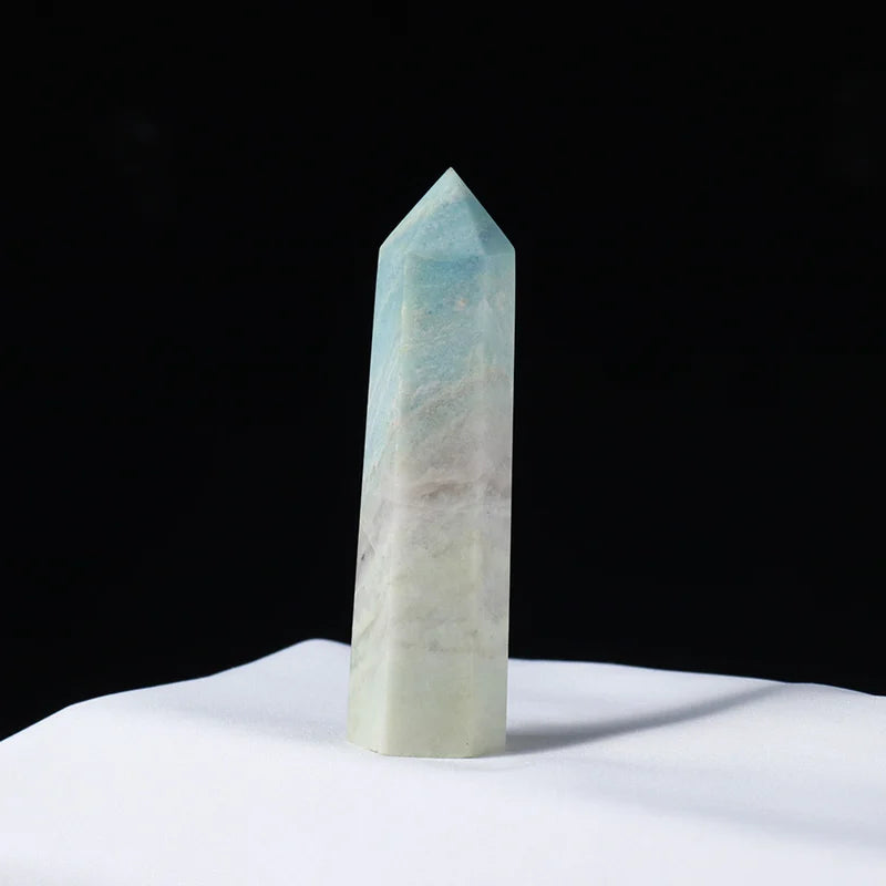 Natural Blue Caribbean Calcite Crystal Point Wand