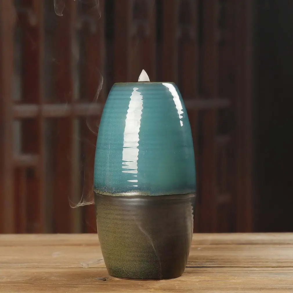 Handmade incense burner ceramic backflow waterfall