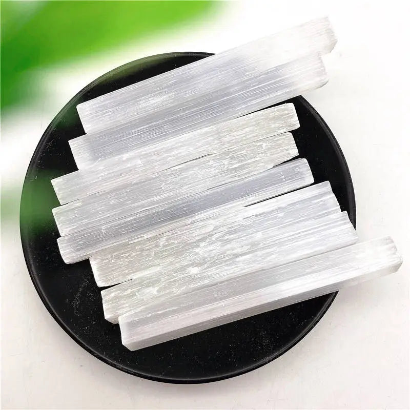 90-110mm Natural Monocrystal Selenite Crystal Point Wand