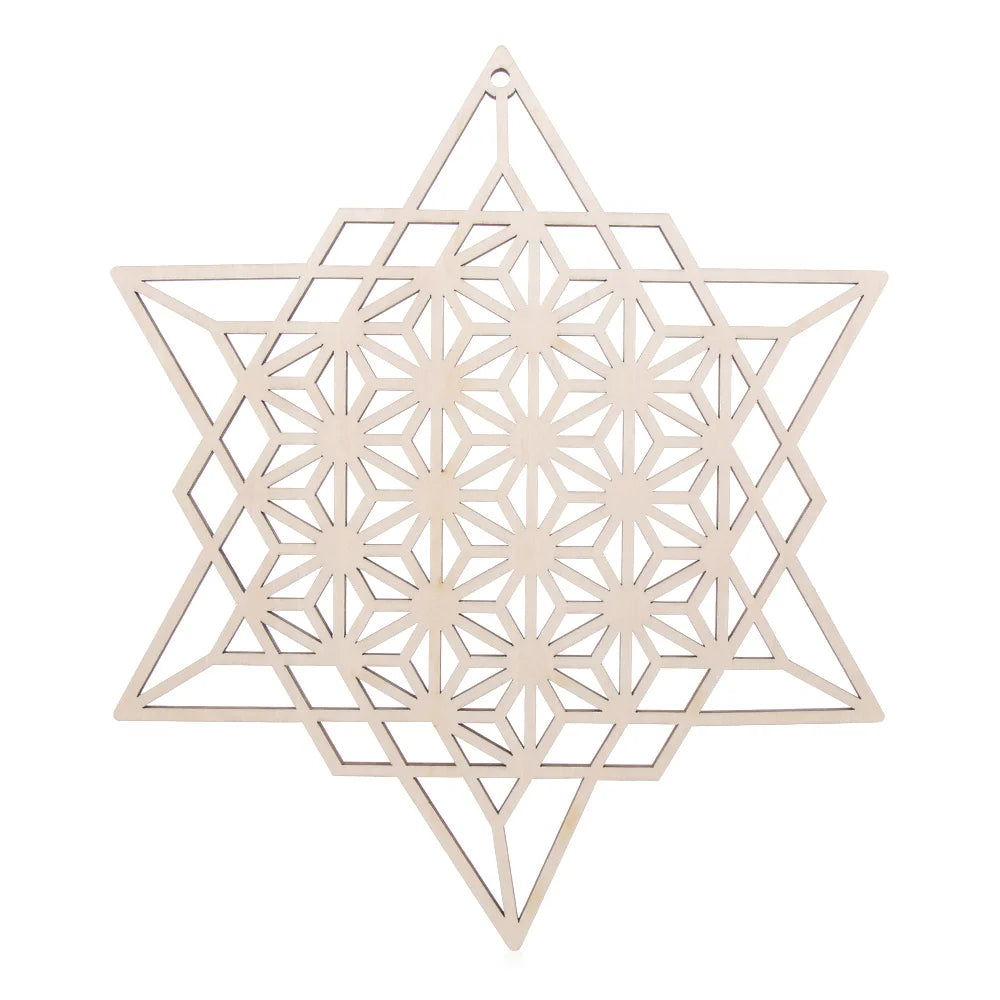 Wooden Wall Sign Flower of Life Shape Laser Cut Wood Wall Art Home Decor Handmade Coasters Craft Making Sacred Geometry Ornament