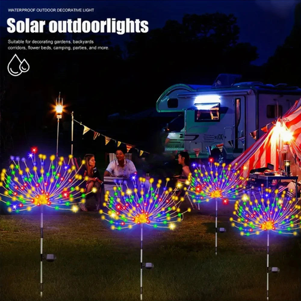 320/240LED  Solar Fireworks Lights Bright 4 in1 Pack