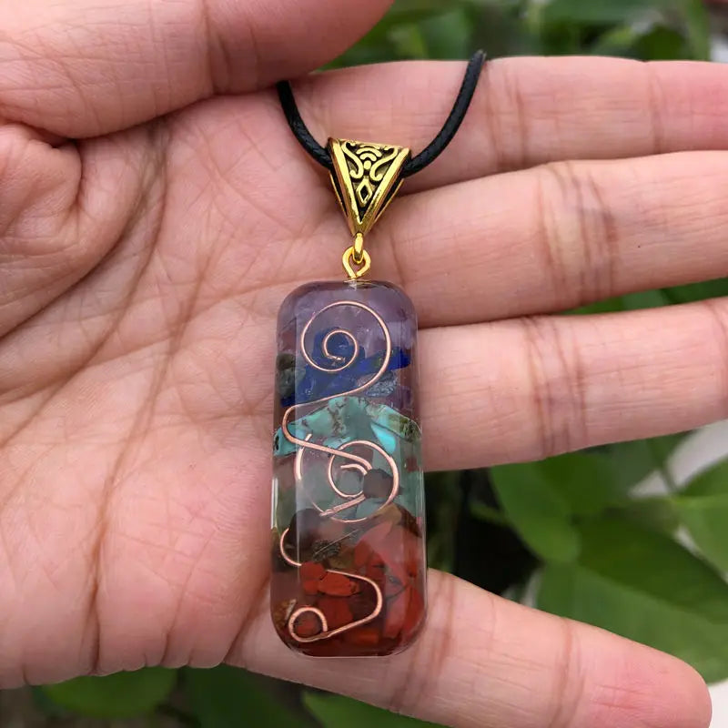 7 Chakra Healing Crystal Orgone Energy Pendant