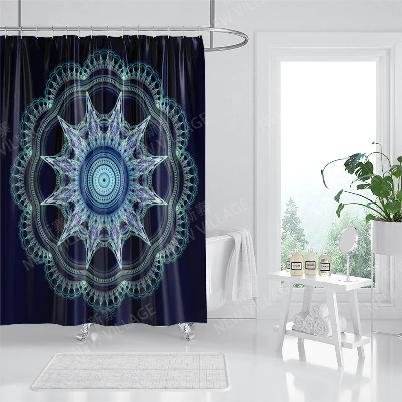 Mandala Waterproof fabric shower curtains