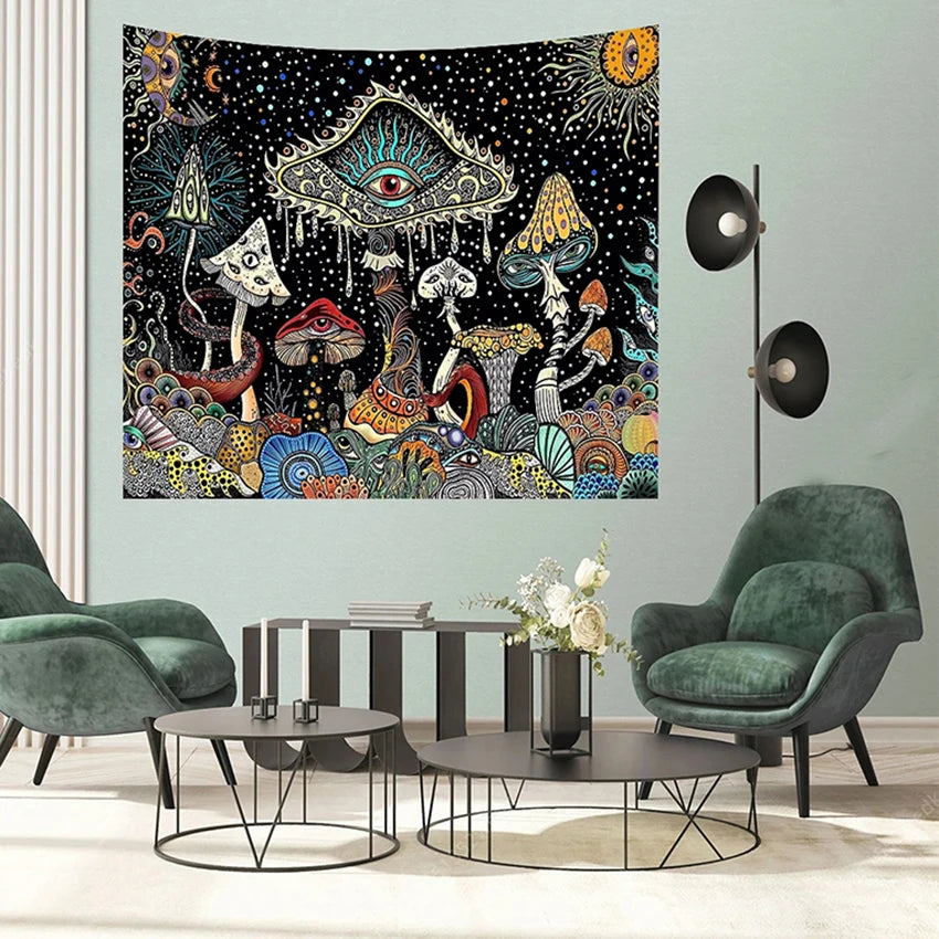 Bohemian Mushroom Tapestry