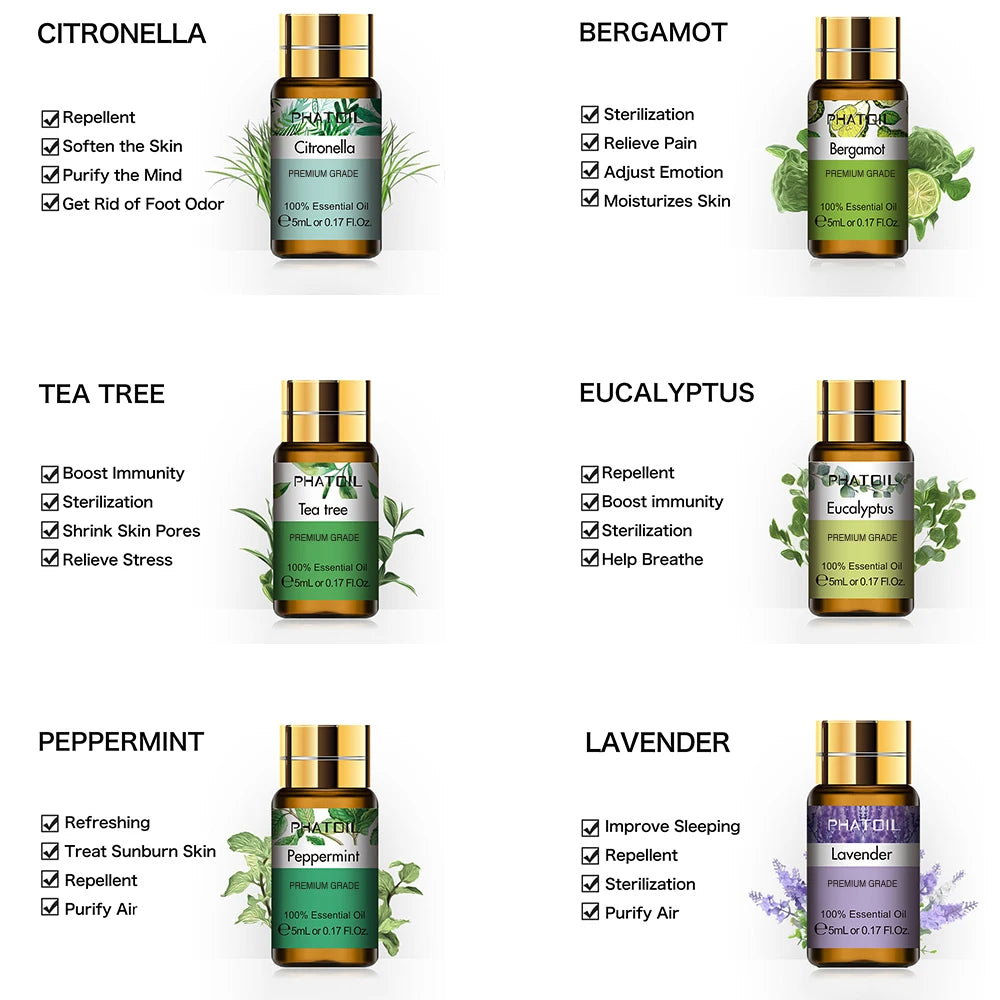 PHATOIL Pure Natural Aromatherapy Essential Oils Set