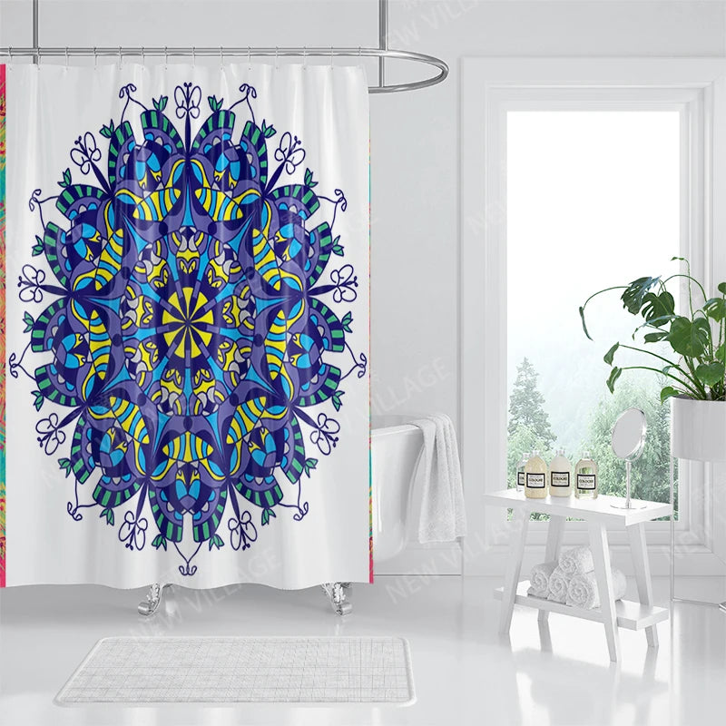 Mandala Waterproof fabric shower curtains