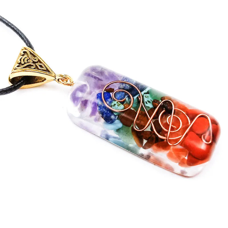 7 Chakra Healing Crystal Orgone Energy Pendant