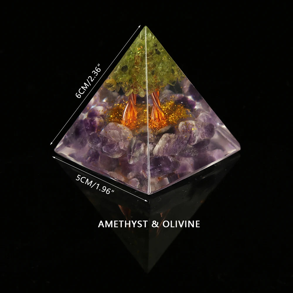 5 cm Crystals Orgone Pyramid Natural Amethyst