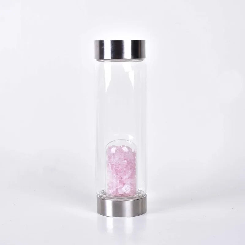 Quartz Crystal Glass Elixir Water Bottle