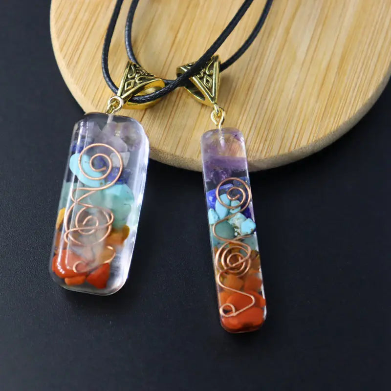 7 Chakra Healing Crystal Orgone Energy Pendant