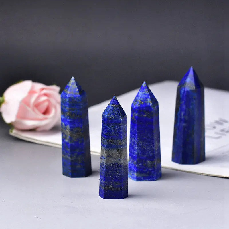 50-60mm Natural Lapis Lazuli Quartz Crystal Point