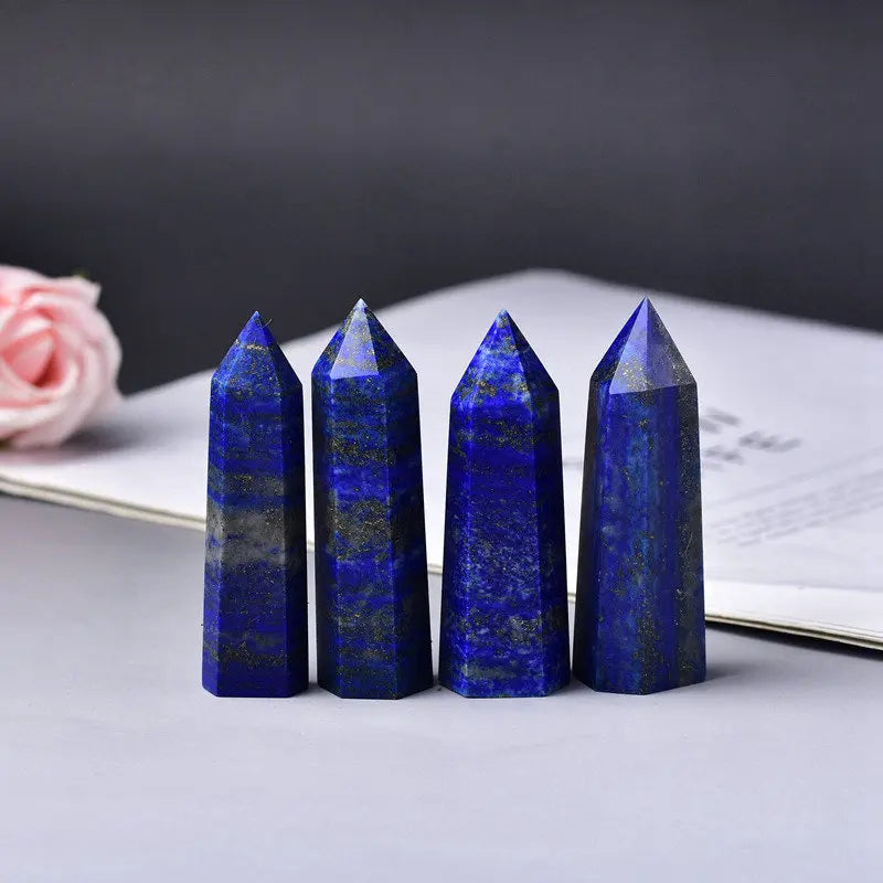 50-60mm Natural Lapis Lazuli Quartz Crystal Point