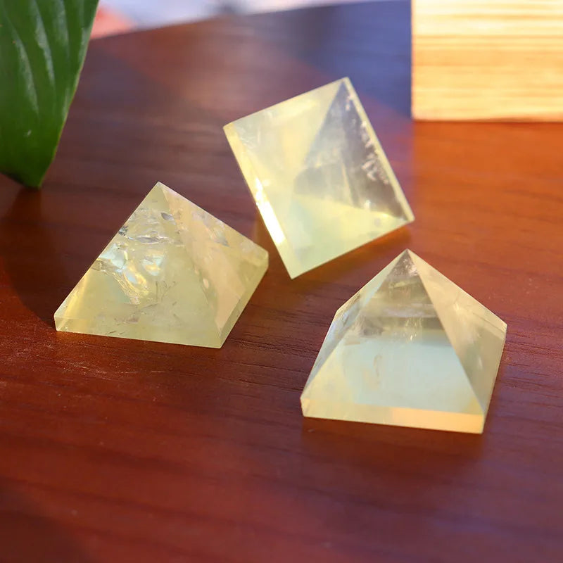 Natural Yellow Citrine Quartz Crystal Healing Pyramid