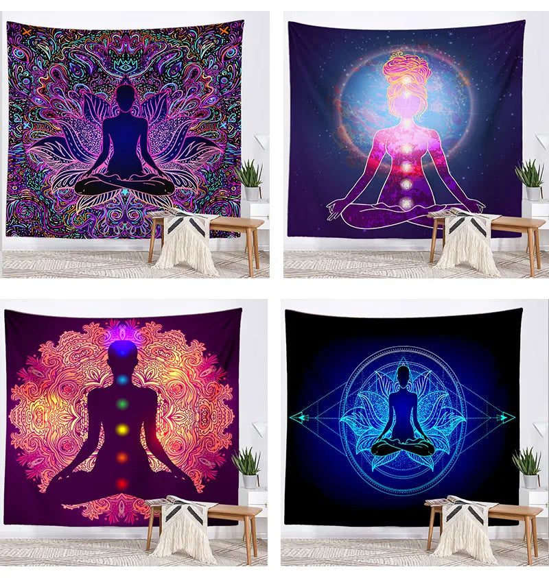 Seven Chakra Meditation Tapestry