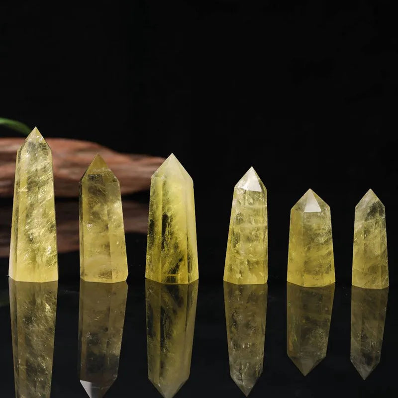 30-60mm Natural Yellow Citrine Quartz Crystal Point