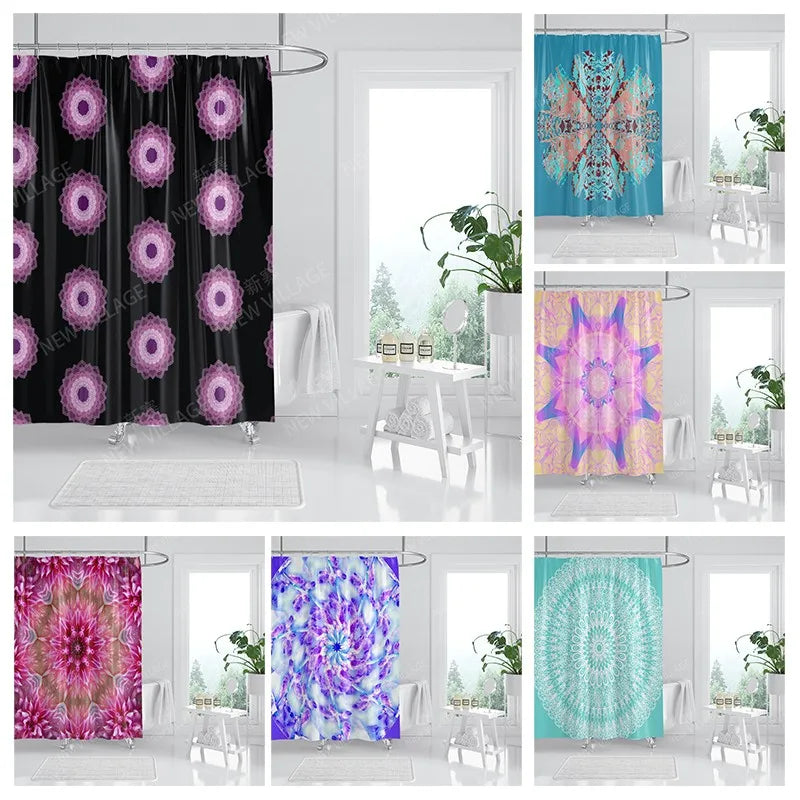 Mandala Waterproof fabric shower curtains