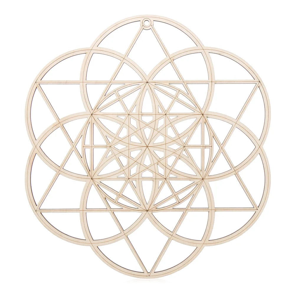 Wooden Wall Sign Flower of Life Shape Laser Cut Wood Wall Art Home Decor Handmade Coasters Craft Making Sacred Geometry Ornament