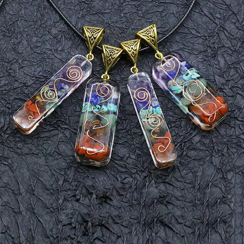 7 Chakra Healing Crystal Orgone Energy Pendant