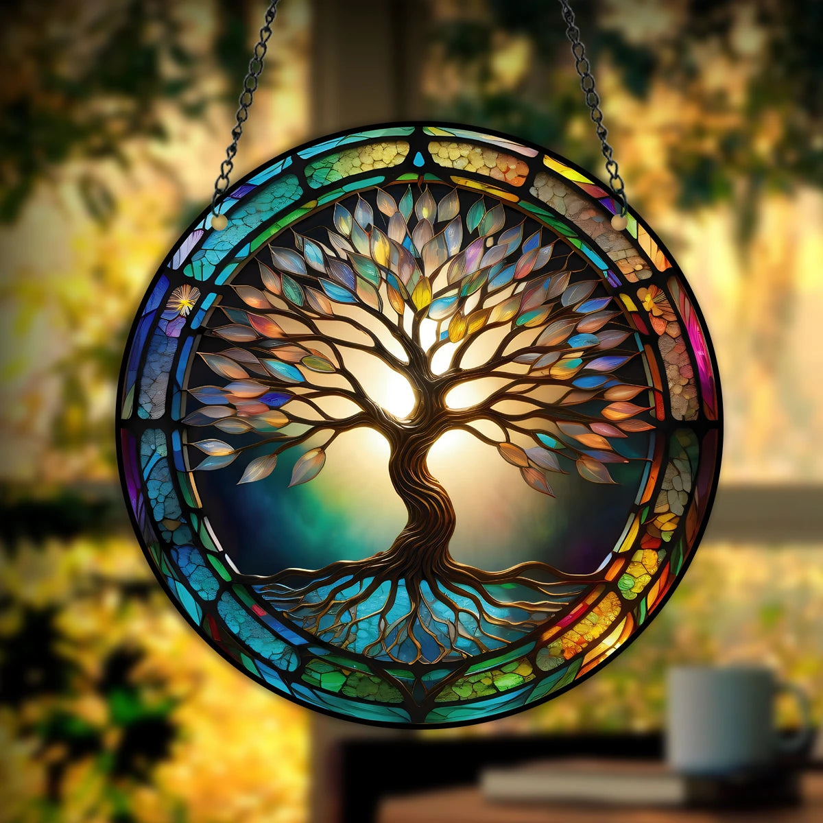 Tree of Life Stained Acrylic Suncatcher