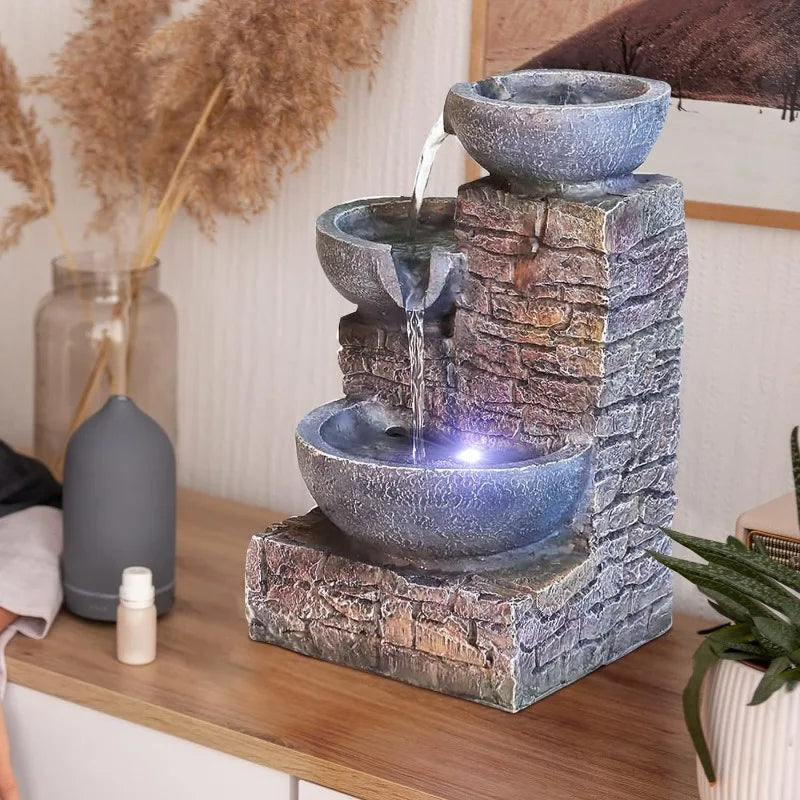 Buddha Tabletop Water Fountains 4-Tier