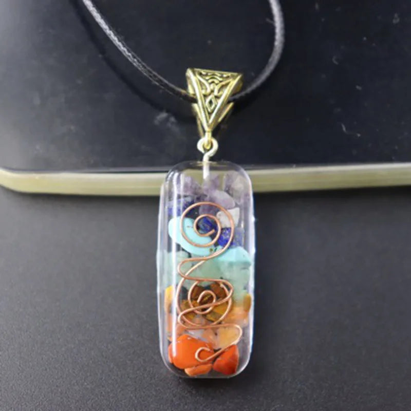 7 Chakra Healing Crystal Orgone Energy Pendant