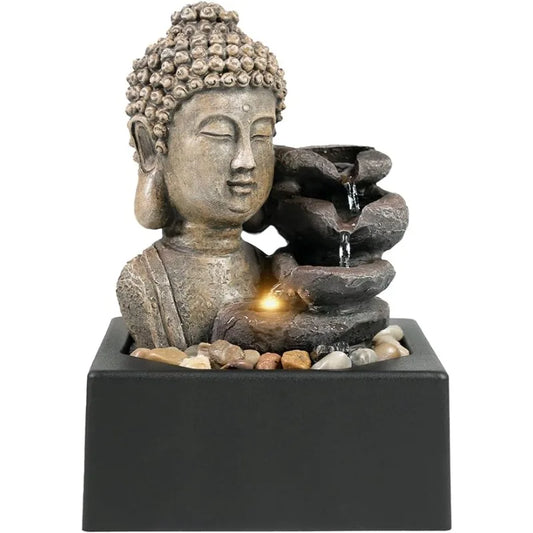 Buddha Tabletop Water Fountains 4-Tier