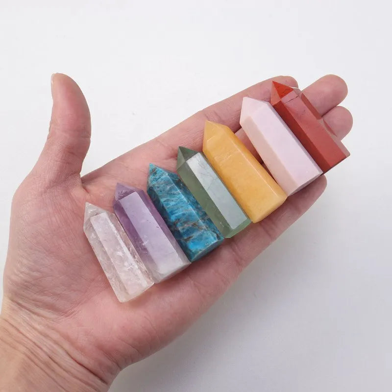 7-Chakra Quartz Crystal Healing Therapy Set W/ Gift Box