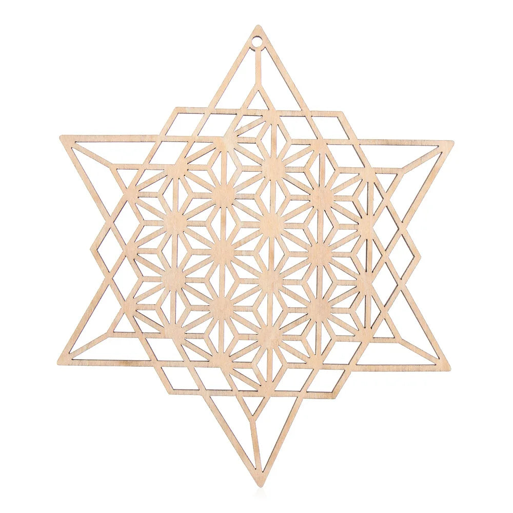 Wooden Wall Sign Flower of Life Shape Laser Cut Wood Wall Art Home Decor Handmade Coasters Craft Making Sacred Geometry Ornament