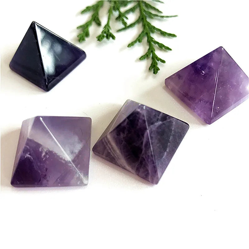 Amethyst Quartz Crystal Pyramid Healing Stone