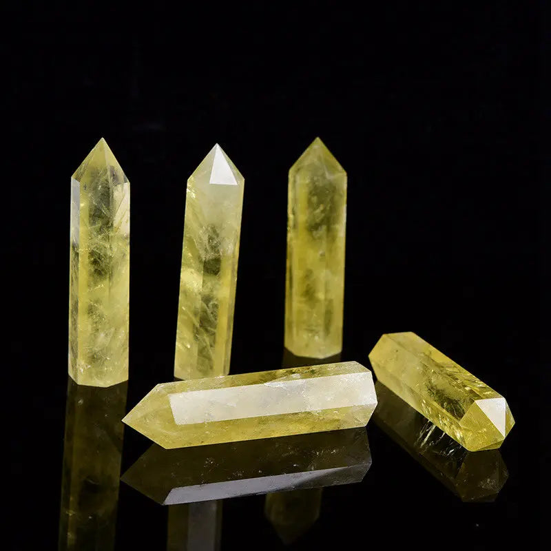 30-60mm Natural Yellow Citrine Quartz Crystal Point