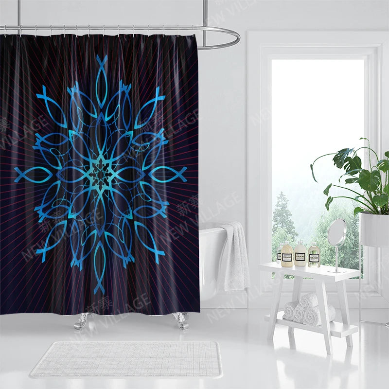 Mandala Waterproof fabric shower curtains