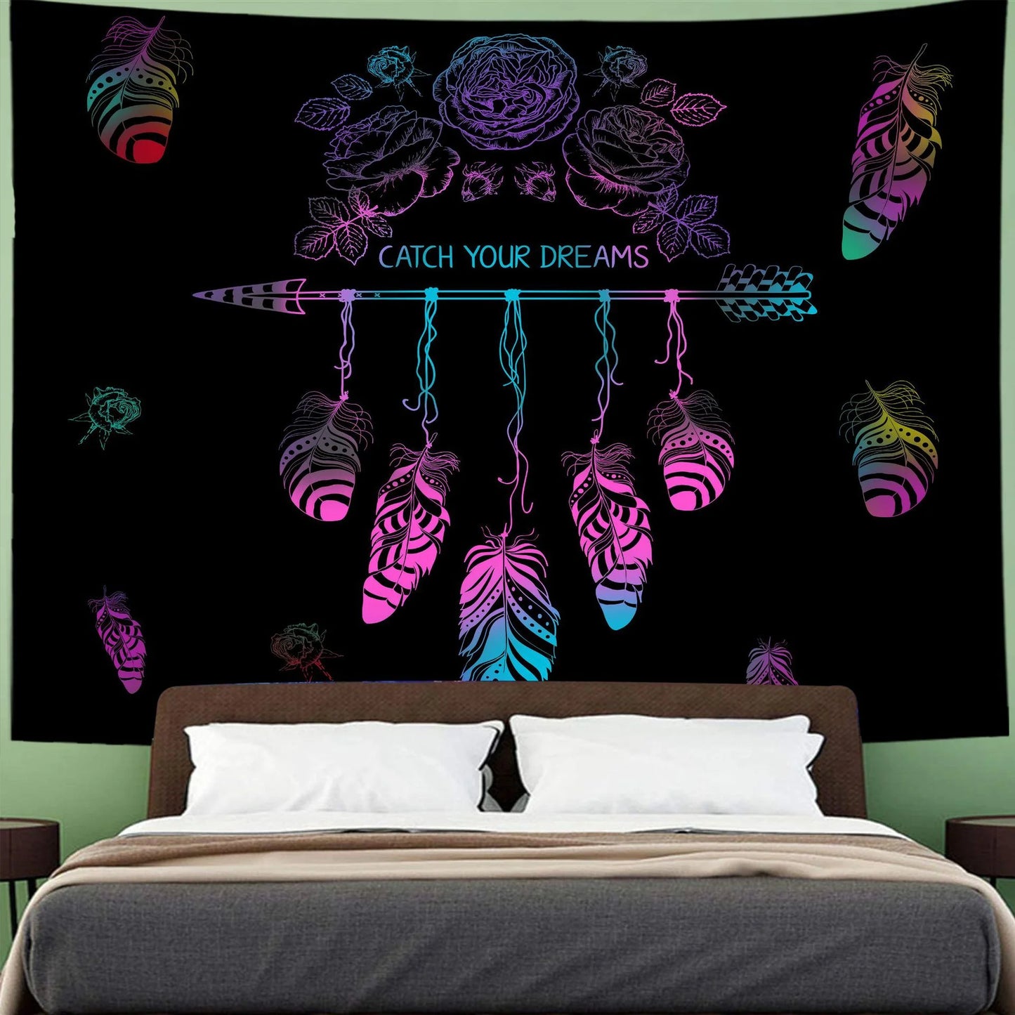 Psychedelic Moon Dreamcatcher Wall Hanging