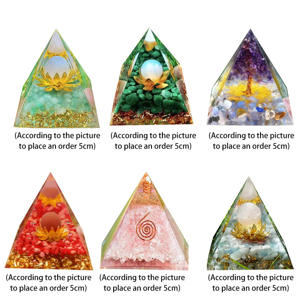 Healing Crystal Gemstone Orgone Pyramid